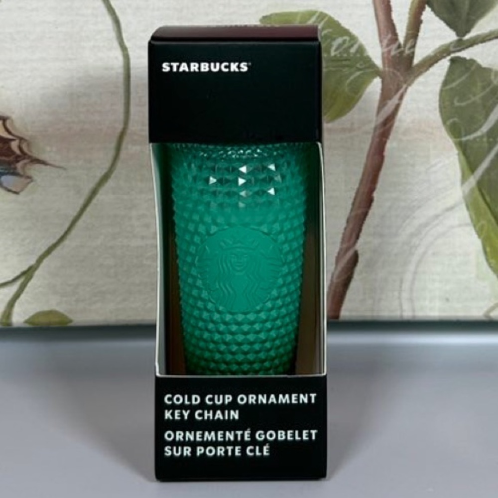 Starbucks 2022 Ombre Mint Green Waxberry Bling Studded Tumbler Keychain Ornament